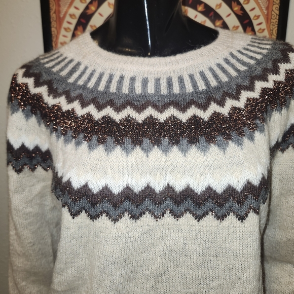 Hallhuber Italian Yarn Fair Isle Sweater Size L - Picture 2 of 7